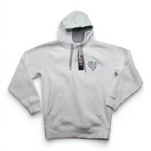 Los Angeles Rams Sweatshirt Mens Medium White NFL Football Antigua Hoodie